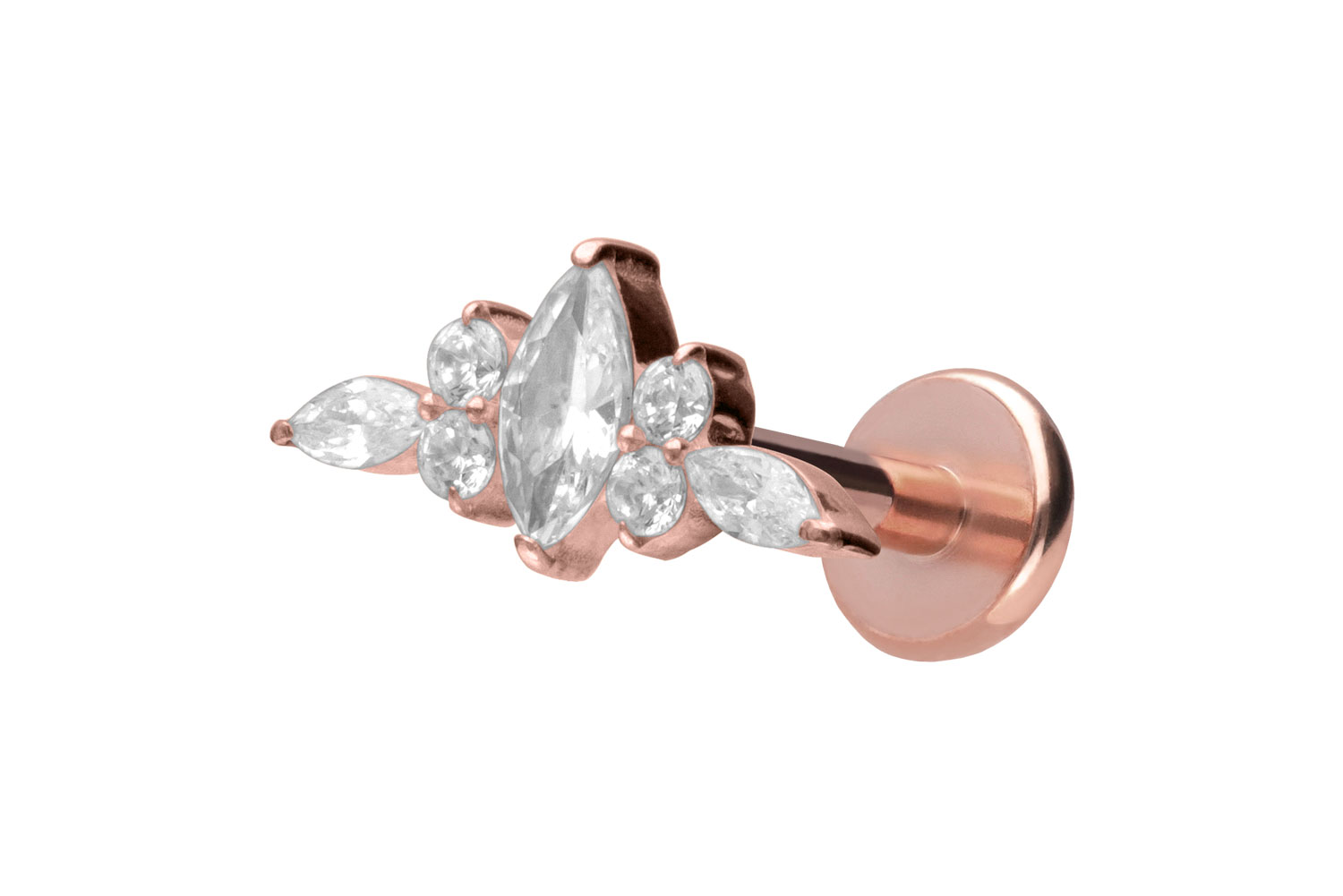 Titan Labret Piercing mit Push Fit DESIGN